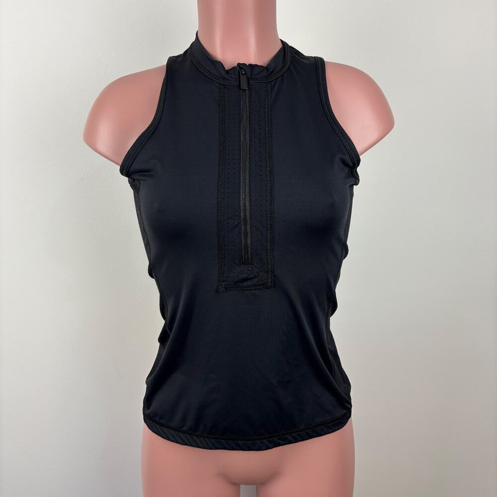 ALALA black 1/2 zip sleeveless workout top Small cycling